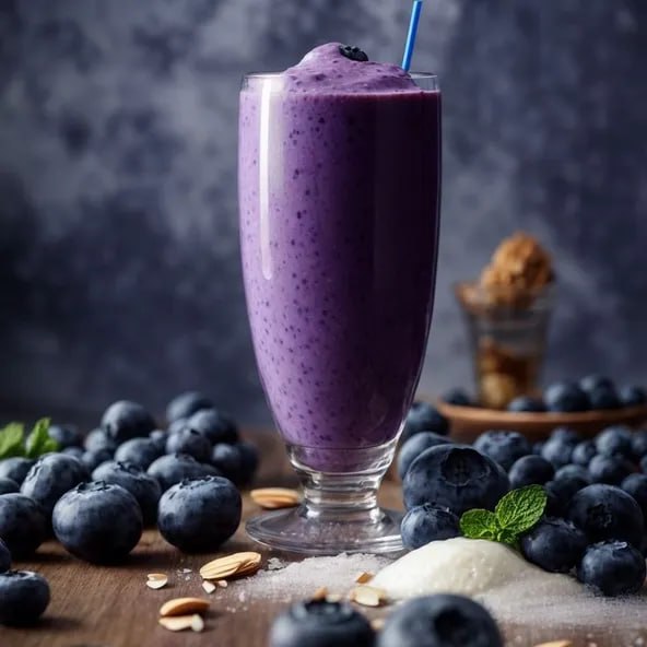 Banana & Blueberry Milkshake