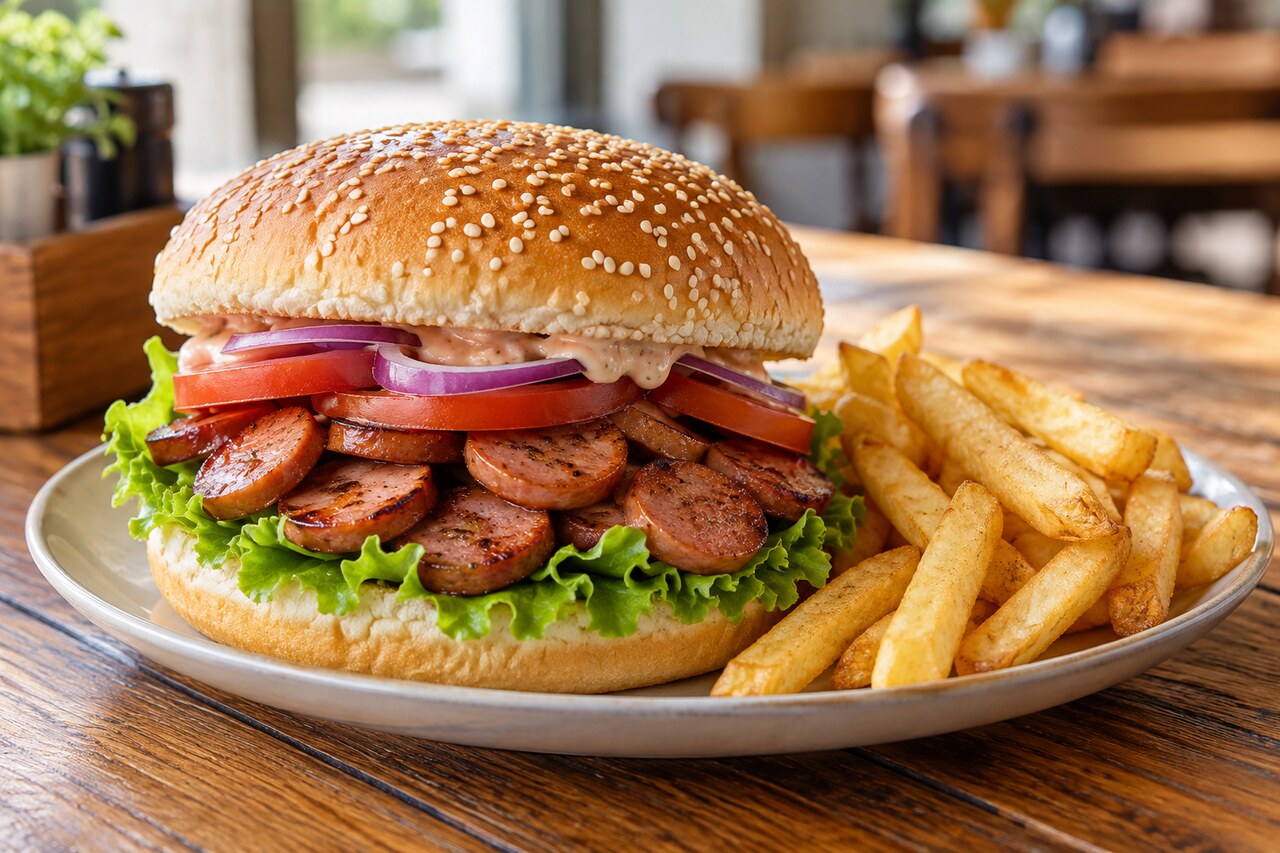 Sliced Sausage Burger