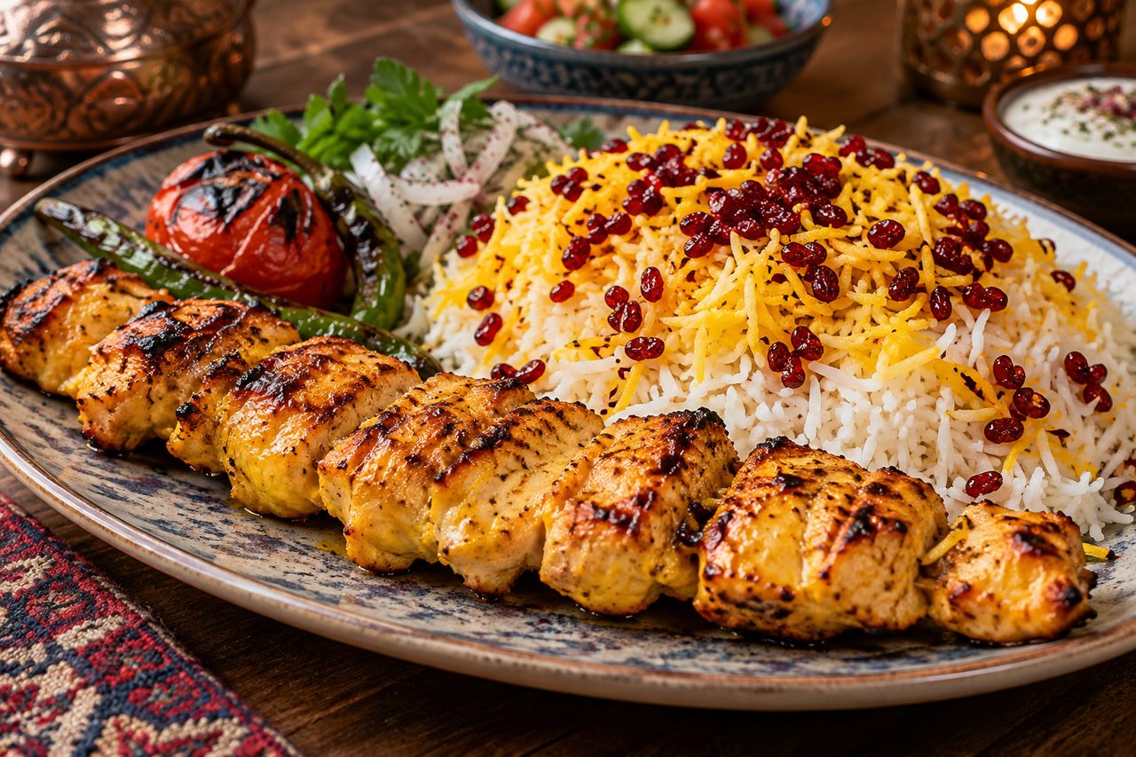 Chicken Kebab with Barberry Rice